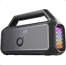 Boom 2 By Anker, Outdoor Speaker, 80W, Subwoofer, BassUp 2.0, 24H Playtime, IPX7 Waterproof, Floatable, RGB Lights, USB-C, Custom EQ, Bluetooth 5.3, Portable for Camping, Beach, and Backyard