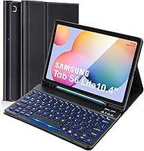 LAMA Backlit Keyboard Case for Samsung Galaxy S6 Lite 10.4" Case with Keyboard, Detachable Thin Case with S Pen Holder for Galaxy S6 Lite 10.4" 2020/2022(SM-P610/P615/P613/P619), Black