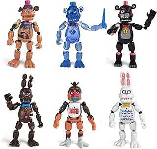 Toysvill Inspired by Five Nights at Freddys | Chocolate | Freddy's Action Figures Toys (FNAF) Set of 6 pcs [Rockstar & Chocolate Freddy, Bonnie, Chica, Easter, Freddy Frostbear]