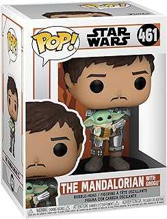 POP Funko Star Wars: The Mandalorian - Mandalorian (Din Djarrin) Holding The Child (Grogu), Multicolor (54525)