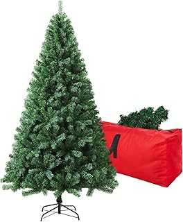 6ft Artificial Christmas Tree, Xmas Tree with 1,000 Branch Tips, Arbol de Navidad with Fold-Able Base Stand, Premium North Valley Spruce for Home, Office, Shop Decoration