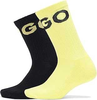 Men's Two Pack Quarter Length Ribbed Socks with Bold Logo