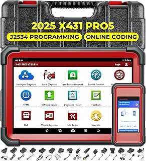 LAUNCH X431 PRO 5 Scan Tool: 2025 J2534 Reprogramming Tool, ECU Online Coding, Topology Mapping, Upgraded of X431 V+, Bi-Directional Diagnostic Scanner, with SmartLink C CANFD & DOIP, 2 Years Update