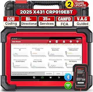LAUNCH X431 CRP919EBT OBD2 Diagnostic Scanner, 2025 Bidirectional Scan Tool with ECU Coding, CANFD/DOIP, FCA AutoAuth, 35+ Resets, VAG Guided, All System Diagnostic for All Vehicles, 2Y Update