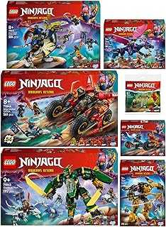 LEGO Ninjago 7-piece set: 71838 Kai's motorcycle race, 71839 Arins Spinjitzumech, 71842 Rontu the master dragon, 71843 Rogues Mech dragon rider, 71844 Ninja action racer, 71845 Lloyds Jet-Mech & 30650