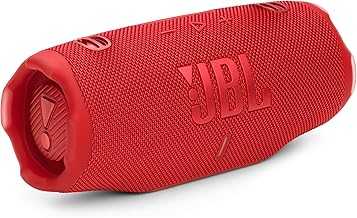 Charge 6 - Portable Waterproof & Drop-Proof Bluetooth Speaker, Bold Pro Sound with AI Sound Boost, 28Hrs of Playtime, Built-in powerbank & Comes with a Sturdy/Removable Carrying Strap (Red)