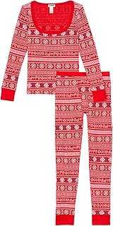 PINK Thermal Pajama Set, Long Sleeve Shirt & Leggings, Sleepwear for Women (XS-XXL)