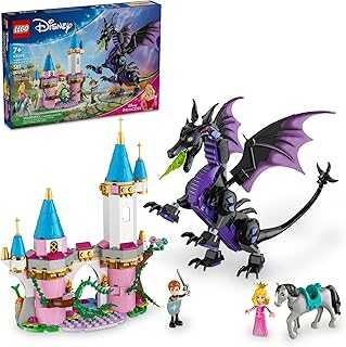 Disney Princess Maleficent’s Dragon Form Building Set for Kids and Sleeping Beauty Fans, Disney Princess Figure, Castle Toy, Fun Gift Idea for Girls and Boys Ages 7 Plus Who Love Aurora, 43240