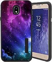 CasesOnDeck Case for Samsung Galaxy J7 2018/ J7 Crown/ J7 Refine/ J7 Top/ J7 Star/ J7 Aero 2018 - Slim Fitted Hybrid Fusion Embossed Dual Layer Cover (Purple Galaxy)