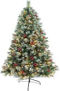 Prelit Christmas Tree with Lights 6ft - Premium Artificial Christmas Tree, with 874 Branch Tips and 250 Warm Lightsm, Support Automatique, Easy Assembly,Perfect Choice for Xmas Decorations