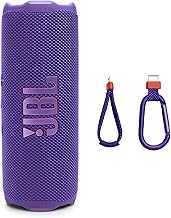 Flip 7 - Portable Waterproof and Drop-Proof Speaker, Bold Pro Sound with AI Sound Boost, 16Hrs of Playtime, and PushLock System with Interchangeable Accessories (Purple)