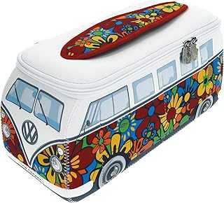 VW Collection - Volkswagen Neoprene Universal Makeup Cosmetic Travel Pharmacy Bag Pouch T1 Campervan Bus (Flower/Multi/Small)