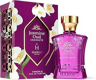 Jasmine Oud Absolute Arabian Perfume for Women - 2.5 oz (75ML) Long Lasting Women's Fragrances, Woody Floral Scent with Leather, Rose & Oud Notes