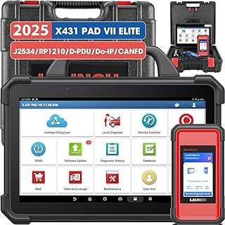 LAUNCH X431 PAD VII Elite, 2025 Top Intelligent Diagnostic Scanner, J2534 ECU Programming & Coding, Topology Map, Remote Diagnosis with Smartlink C, 2-Year Free Update, Bi-Directional Scan,60+ Service