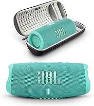 Charge 5 - Portable Bluetooth Speaker with Megen Hardshell Travel Case with IP67 Waterproof and USB Charge Out (Teal)