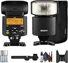 HVL-F46RM Wireless Flash – External Speedlight with TTL, High-Speed Sync, Moisture/Dust Resistant, Bounce & Swivel Head | Flash Bracket | 4X AA Batteries with Charger | Cleaning Kit