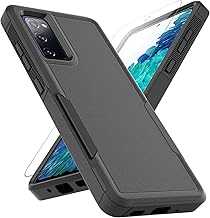 for Samsung Galaxy S20 FE 5G Case: Dual Layer Protective Heavy Duty Cell Phone Cover Shockproof Rugged with Screen Protector - Military Protection Bumper Tough - Samsung Galaxy S20 FE 5G, Black