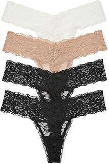 Women's Lace Thong Underwear, Panties for Women, Multi Pack (XS-XXL)