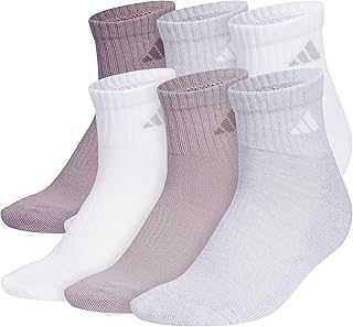 Women's Ankle Socks, Athletic Cushioned Quarter Fit, 6-Pack, Durable, Comfortable, Cooling, with Compression