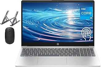 15.6" Touchscreen Laptop, Intel Core i5 Processor, 16GB RAM, 512GB SSD, Numeric Keypad, Bluetooth, Wi-Fi, Long Battery Life, Windows 11 Home, Alpacatec Accessories, Silver