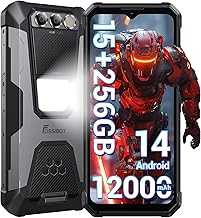 F106Pro Rugged Smartphone Unlocked,12000mAh Rugged Phone, 15GB+256GB, Android 14, 6.58" Display 48+16+20MP Night Vision Camera 110db Big Speaker 512LM Camp Light Cellphones, 4G Dual SIM/NFC