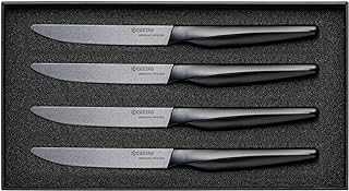 4-piece Ceramic Steak Knife Set, 4.5" Black