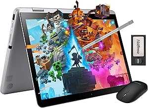 12.2" FHD 2-in-1 Touchscreen Chromebook Plus Laptop for Business&Students, Intel Dual-Core, 4GB RAM, 224GB Storage(64GB eMMC+160GB Docking Station Set), Stylus Pen, Wireless Mouse, Silver