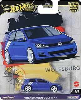 Premium Car Culture Collectible Toy Car, 1:64 Scale Die-Cast Volkswagen Golf Mk 7, World Tour Vehicle with Real Riders Tires