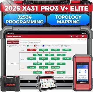 LAUNCH X431 PRO3 V+ Elite, 2025 SmartlinkC 2.0 Bidirectional Scan Tool with J2534, HD Trucks Scan, 10.1 inch, Topology Map, 60+Service, Online Coding Scanner, CANFD/DoIP/D-PDU, FCA, 2 Yrs Update