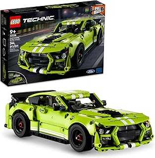 Technic Ford Mustang Shelby GT500 Building Set 42138 - Pull Back Drag Race Toy Car Model Kit, Featuring AR App for Fast Action Play, Great Gift for Boys, Girls, and Teens Ages 9+