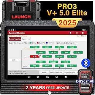 LAUNCH X431 PRO3 V+ 5.0 2025 Upgraded Bidirectional Scan Tool, OEM Topology Map, Scan HD Trucks, AutoAuth for FCA SGW, ECU Coding, 55+ Services, All System Diagnose, 2-Year Free Update, CAN FD