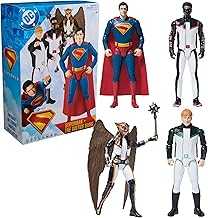Superman, Green Lantern, Hawkgirl, and Mr. Terrific 4-Pack, 12-Inch Action Figure Set, Superhero Toys for Kids Ages 4 and Up