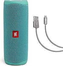 Flip 5 (Teal) + Bundle with Case Logic Braided USB Type-C Charge & Sync (6 feet, Gray)