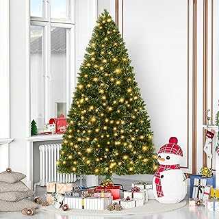 LEVELEVE Premium 6FT Artificial Holiday Christmas Tree w/800 Branch Tips,250 LED Lights for Home,Office,Party Decoration