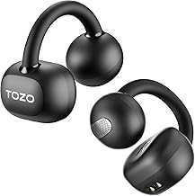 OpenEarRing True Open Ear Headphones, Lightweight Comfort Open Ear Clip Wireless Earbuds, 40H Play Bluetooth 5.4 Headphones with Smart Digital Display Design Fit Sports Running, Workout Black