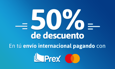 50% de DTO. en tu envío pagando con Prex