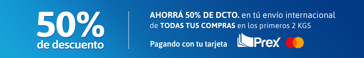 50% de DTO. en tu envío pagando con Prex